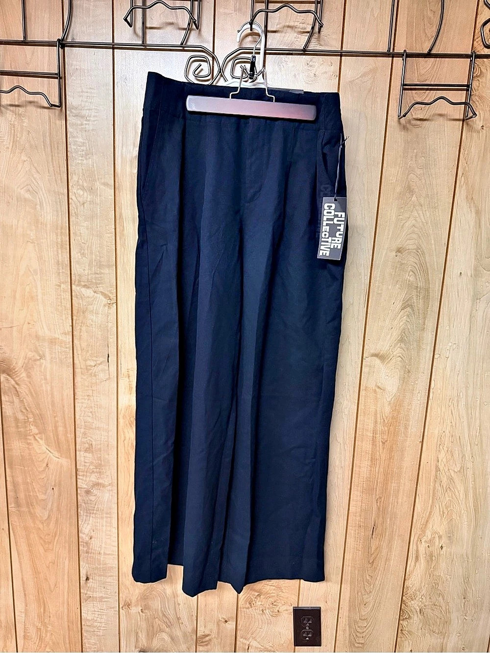 Wide Leg High Rise Pants Black Size 10 NWT